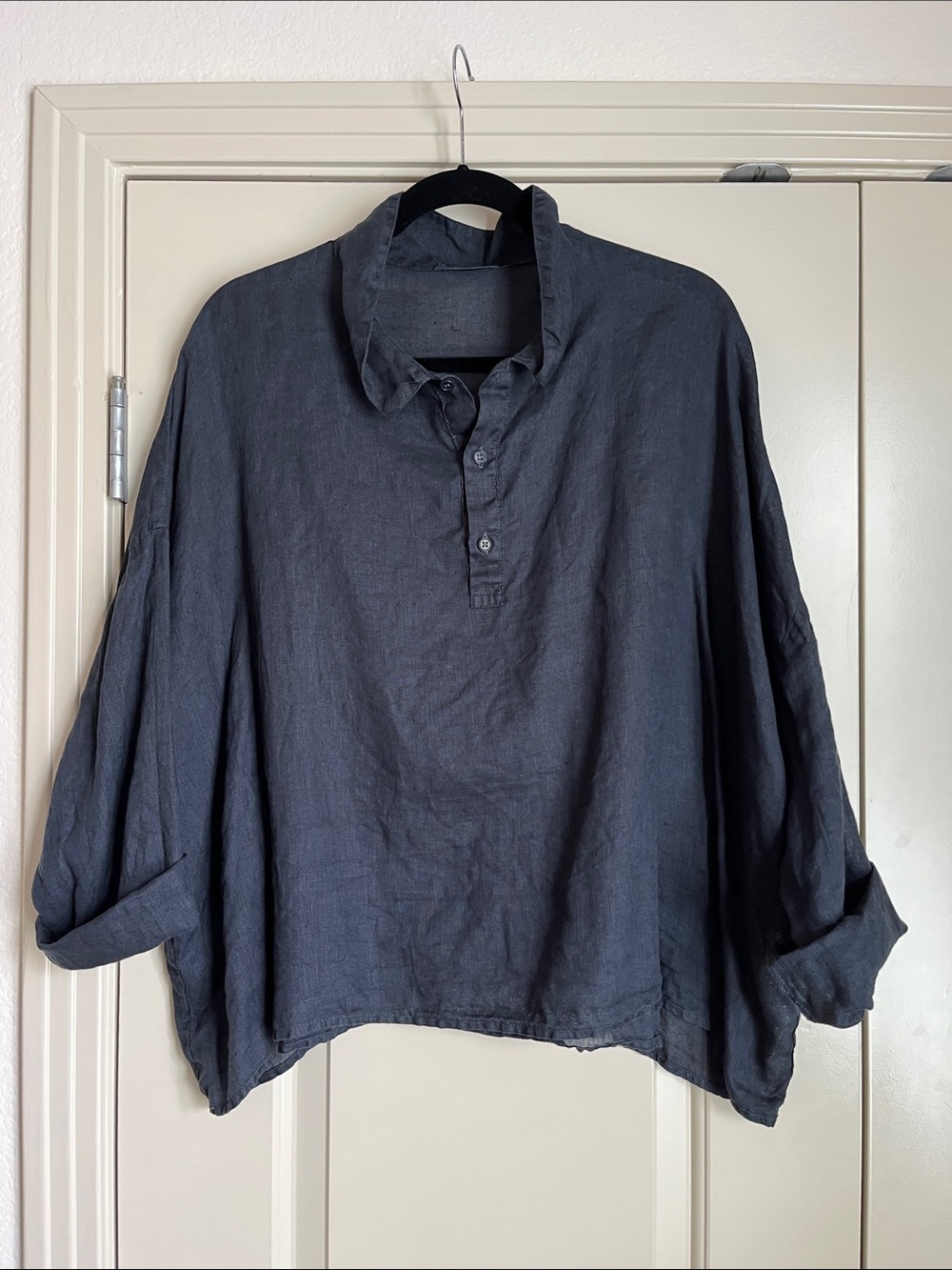 CP Shades Lissa popover linen top in Ink